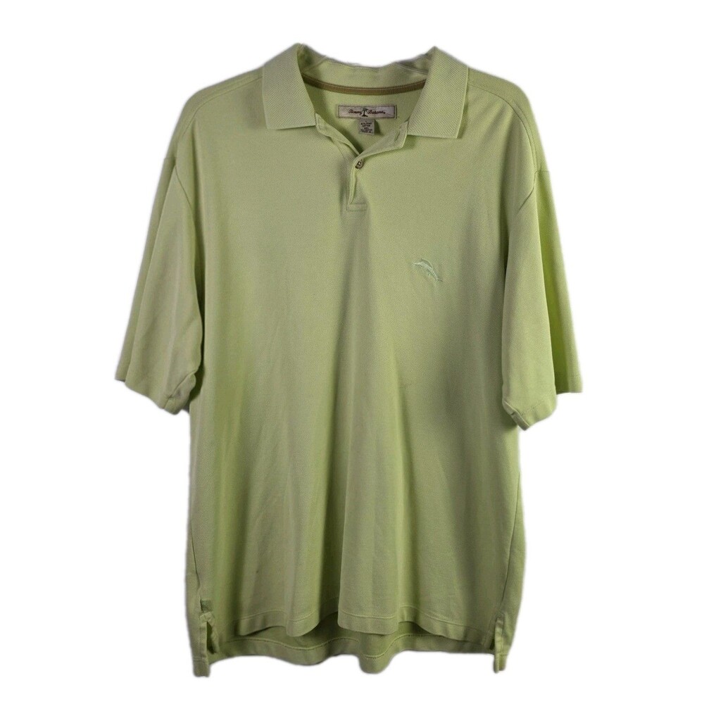 Tommy Bahama Men's Large Lime Green Short Sleeve Polo Golf Shirt